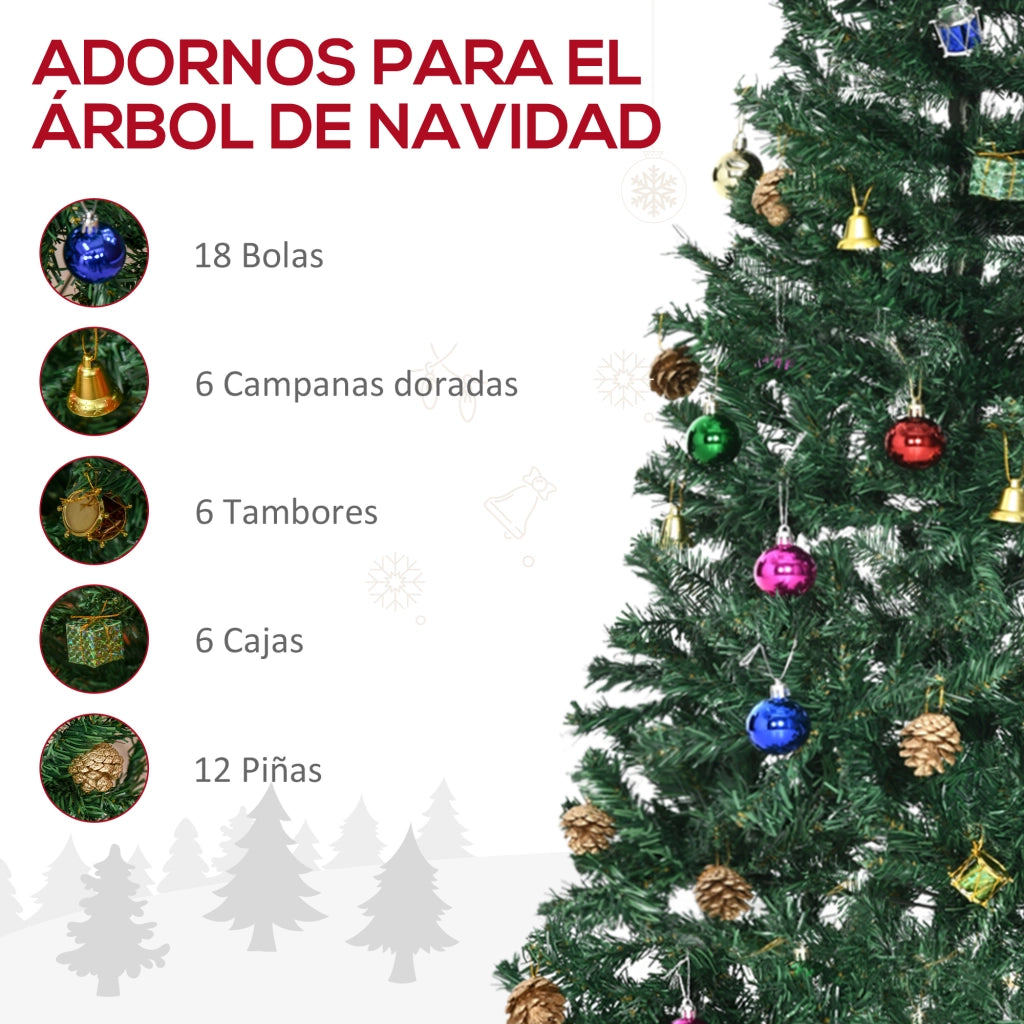 Albero di Natale Artificiale ¨C zephmum ¨C Verde 150 cm con 420 rami e pigne