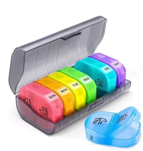 Borsa portatile impermeabile 7 giorni al giorno, una borsa, 2 tasche, borsa portatile impermeabile per borse o tasche, per la conservazione (Modello Regenboog)