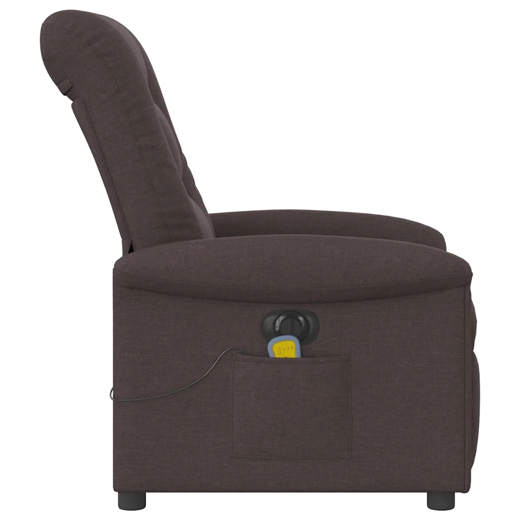 Divano Sedia-Poltrona Massaggio Reclinabile Elettrica Marrone Scuro Tessuto 613023