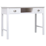Scrivania | Tavolo da Ufficio Bianca 108x45x76 cm in Legno Massello di Paulownia