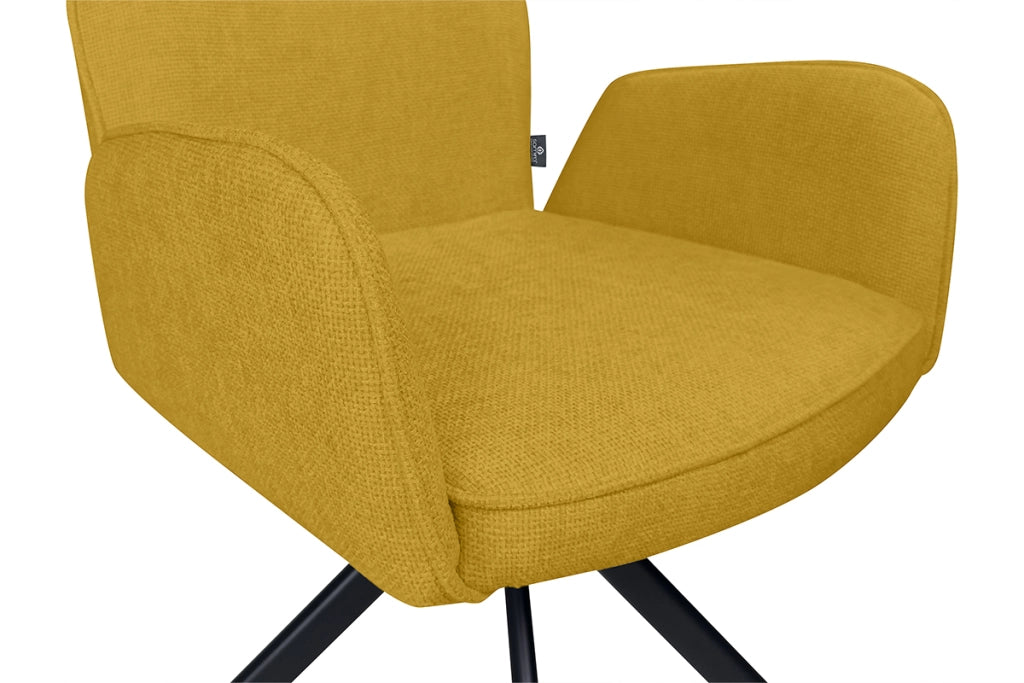 Sedia ufficio in tessuto, poltrona girevole giallo senape – Oslo