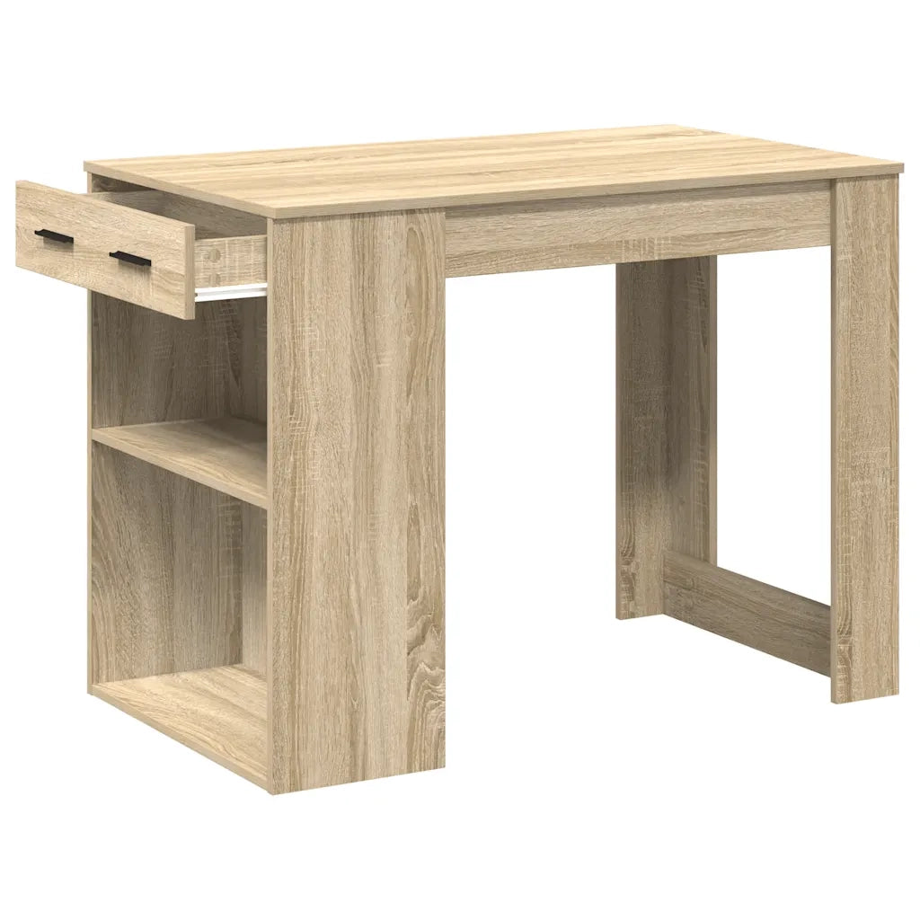 Scrivania con Cassetto Ripiano Rovere Sonoma Legno Multistrato