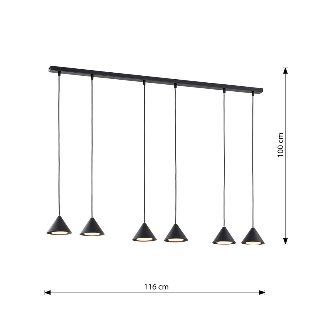 Lampada a sospensione Elit in acciaio nero opaco