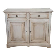 Credenza shabby 2 ante legno bianco anticato 117x46x96 - Mobili 2G