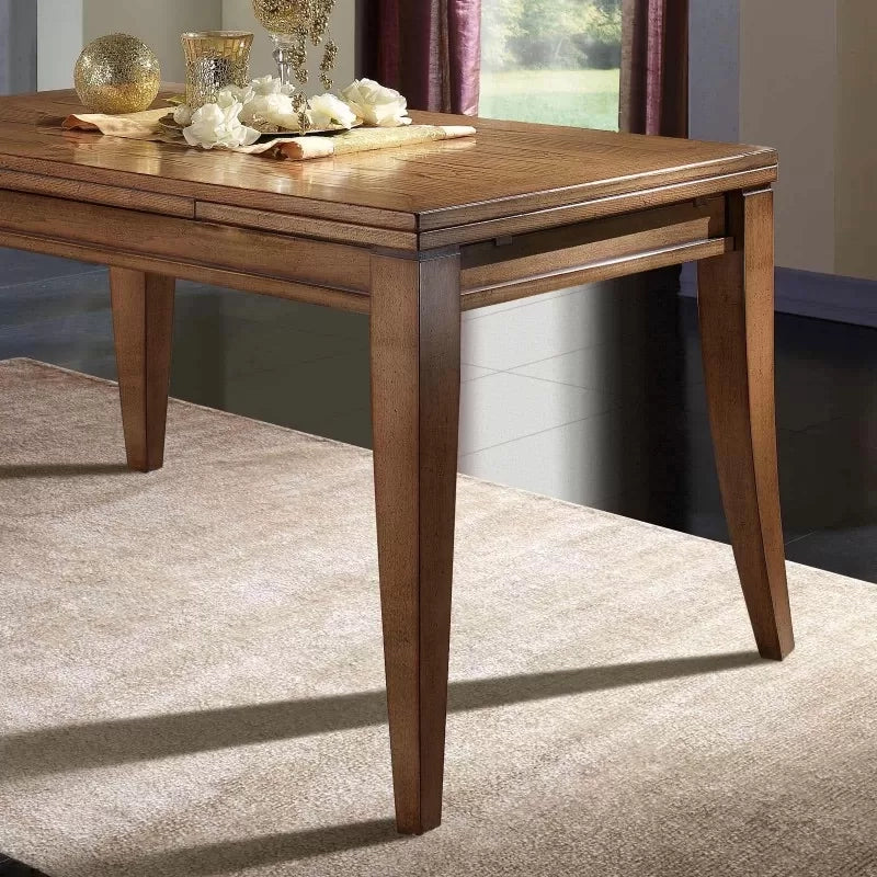 Tavolo rettangolare in legno di frassino tinta noce 160x85x79 - Mobili 2G