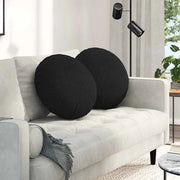 Cuscini per Seduta 2 pcs Nero Ø50 x 19 cm Tessuto