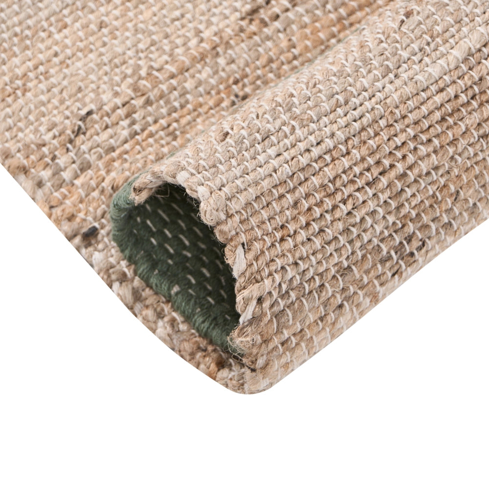 Tappeto beige e verde in juta 160 x 230 cm Rettangolare Tessuto Stile rustico Soggiorno Camera da letto
