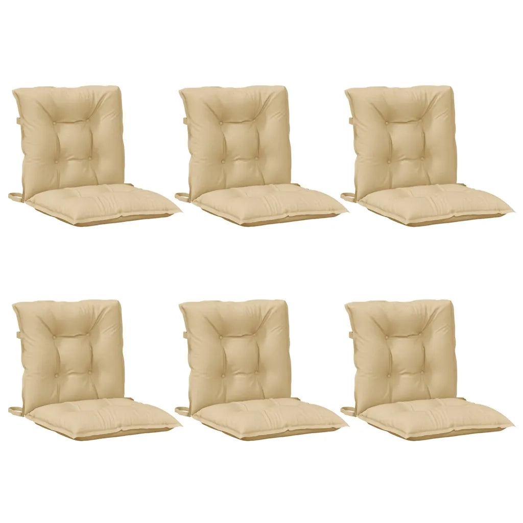 Cuscini Sedia Schiena Bassa 6 pz Beige MÃ©lange 100x50x7 Tessuto