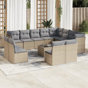Set Divano da Giardino 13 pz con Cuscini Beige in Polyrattan 3250318