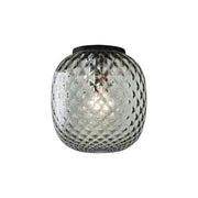 Plafoniera Oban Nera con Vetro Soffiato a Mano Effetto Balloton Petrolio - Lampada da Soffitto E27 75W - Rossini Group