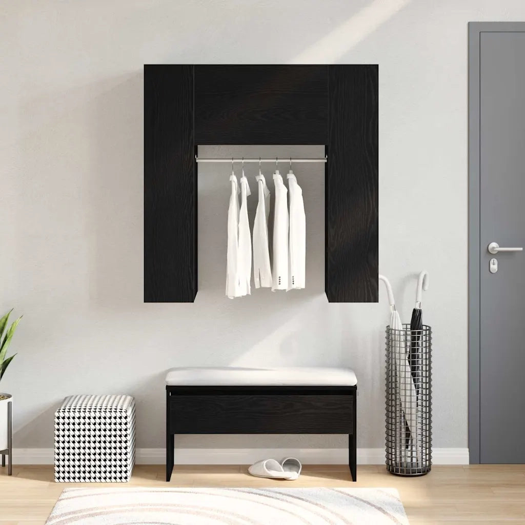 Armadio per corridoio con porta Rovere Nero 97,5 x 37 x 99 cm 862791