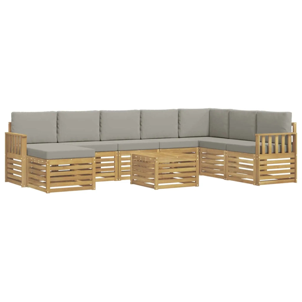 Set di divani da esterno 7 pcs Bianco e Grigio Chiaro