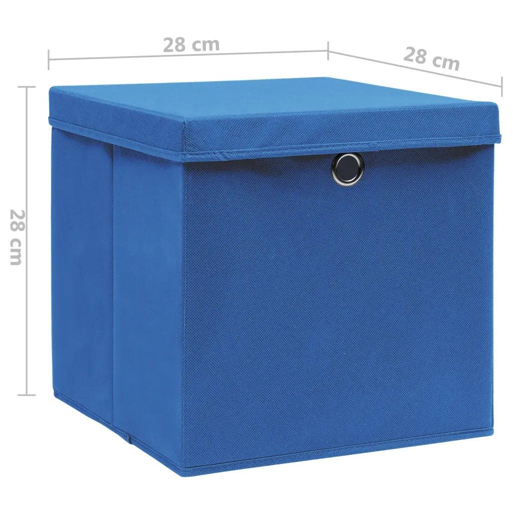 Contenitori con Coperchi 4 pz 28x28x28 cm Blu 325196