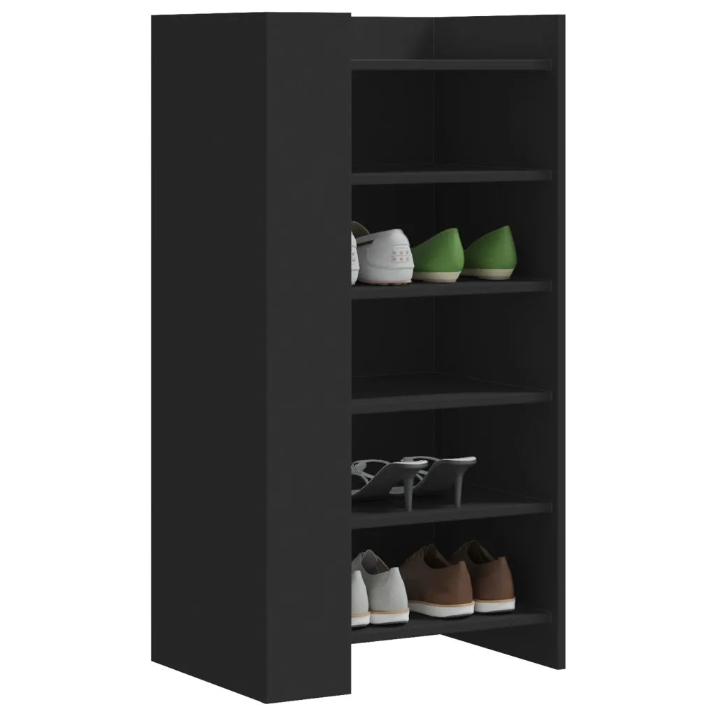 Scarpiera-Scaffale per scarpe Nera 52x37,5x100 cm in Legno Multistrato 579761