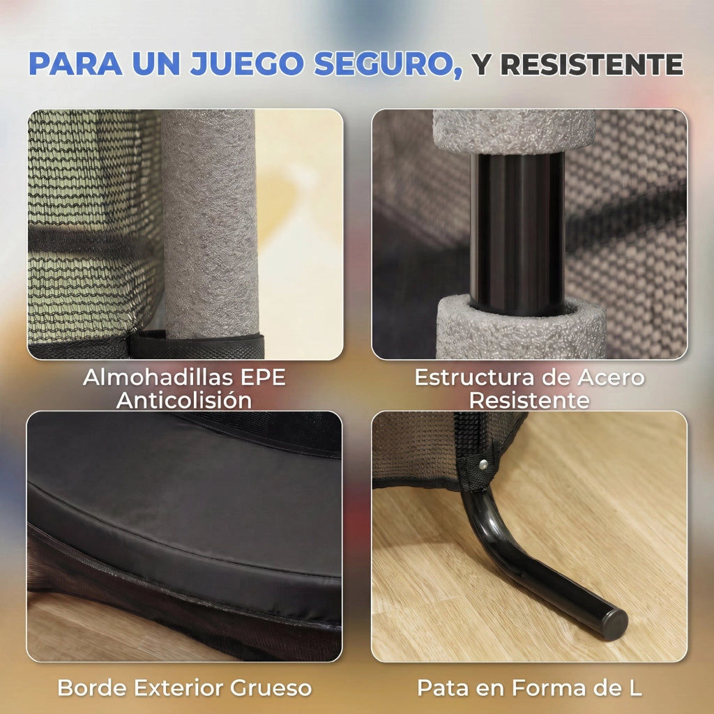 Trampolino Bambini 163 cm con Rete Sicurezza ¨C Zephmum ¨C Nero per Interno ed Esterno
