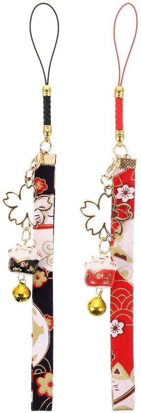 Cintura per telefono 2 in 1 - Charme Maneki Neko - Cinturino decorativo - Supporto per telefono - Accessorio leggero - Facile da installare - Cinturino per telefono