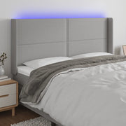 Testiera a LED Grigio Chiaro 203x16x118/128 cm in Tessuto 3123930