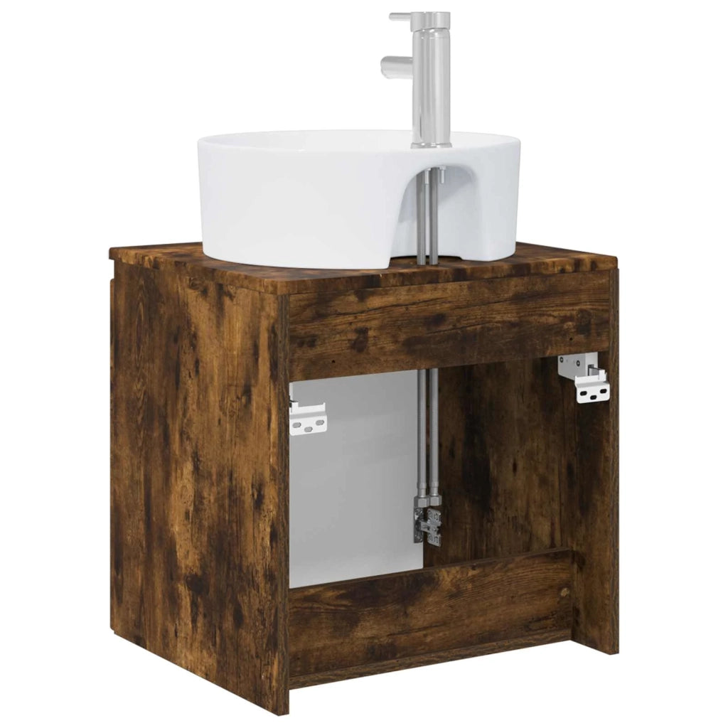 Mobile Lavabo da Parete Rovere Fumo 49,5 x 44,5 x 65 cm