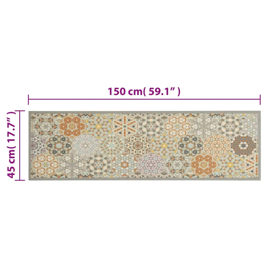 Tappeto del soggiorno | Tappeto da Cucina Lavabile Pastello Esagono 45x150 cm Velluto