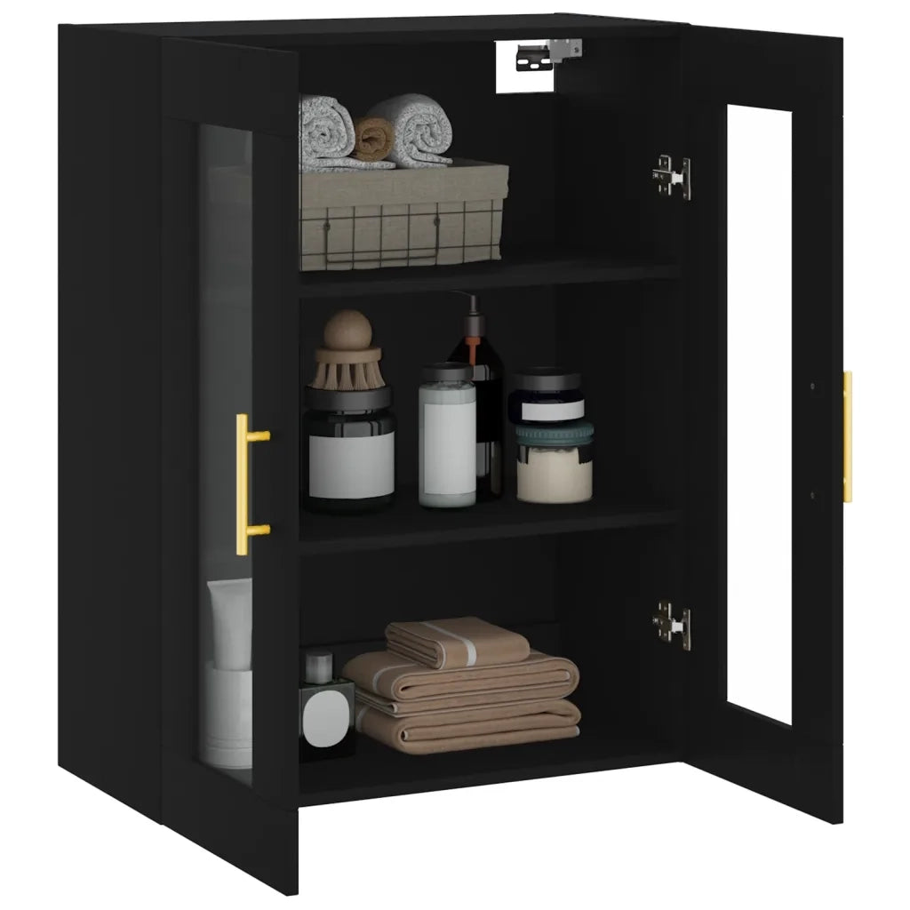 Armadietto a Muro | Mobile a Parete Nero 69,5x34x90 cm