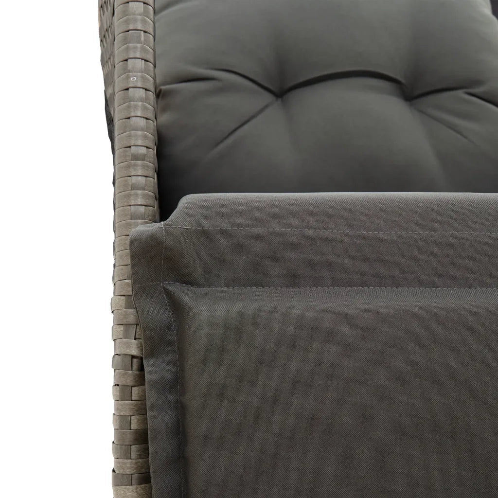 Sedia Reclinabile da Giardino con Cuscini Grigia in Polyrattan 365665