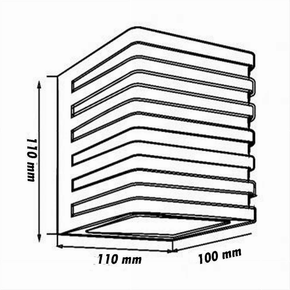 Trade Shop - Applique Muro Esterno Led 10w Lampada Decorativa A Strisce Cubo Nero Ip54 B110-n - -bianco Caldo      -