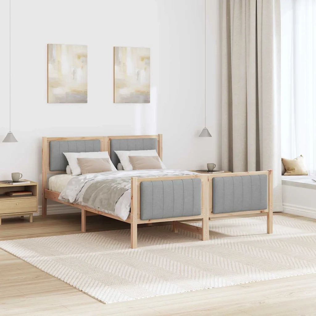 Struttura del Letto Marrone e grigio chiaro 140 x 200 cm 3394318