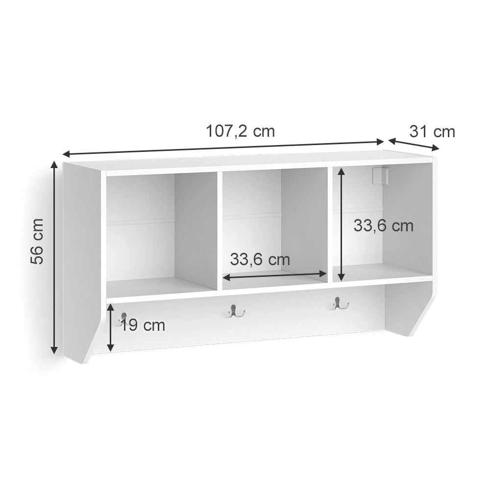 Vicco Scaffale a muro per bambini Bianco 107.2 x 56 cm