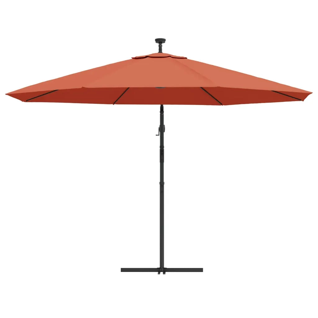 Ombrellone a Sbalzo con LED Terracotta 350 cm 313783