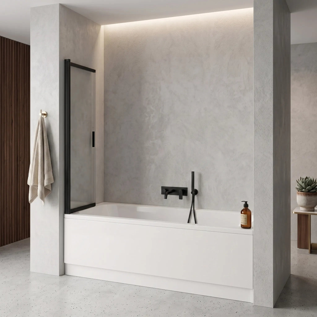 Paravento Vasca Scorrevole Rea Dario Black 100