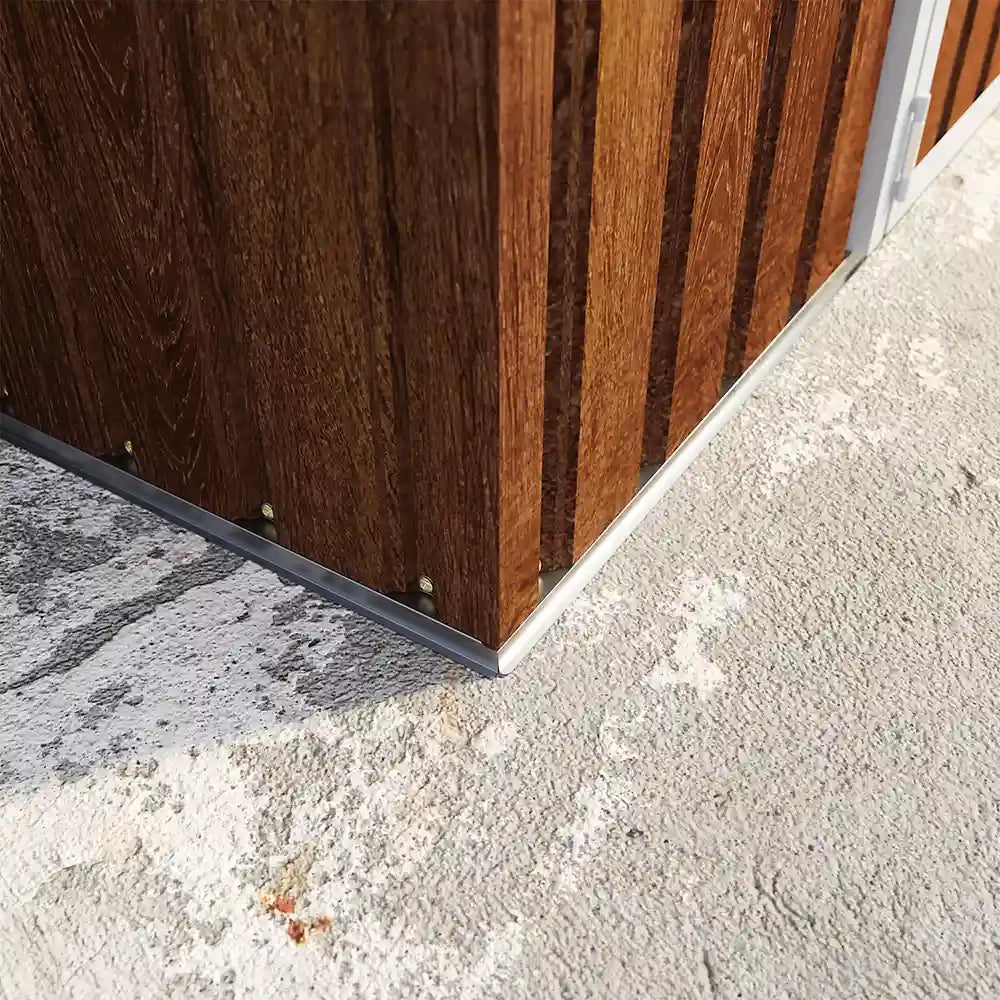 Casetta da giardino in acciaio zincato effetto legno 2,56x2,56xh2,16m - 111kg - 6,55 metri quadri