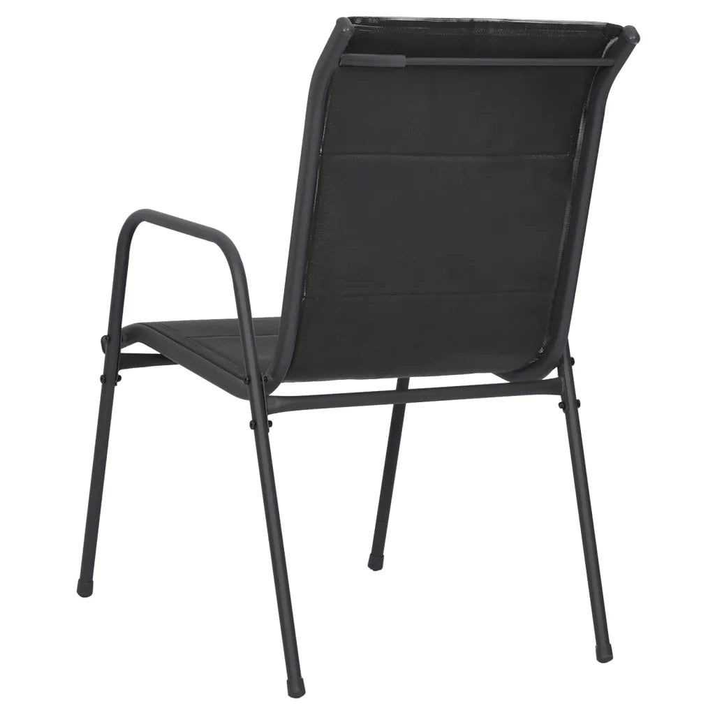 Set da Pranzo da Giardino 3 pz in Acciaio Nero 3203729