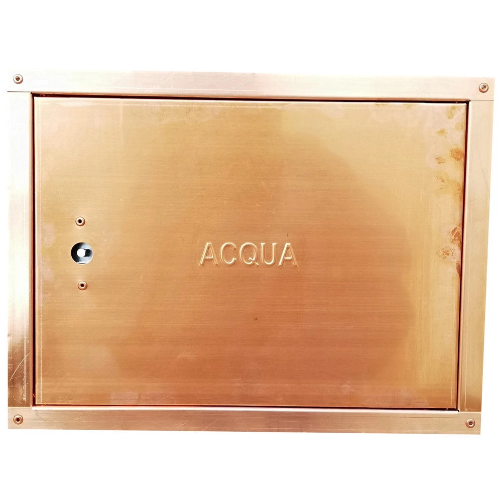 Sportello portello porta rame per chiusura nicchia contatore acqua, scegli se  lc 60 x hc 60 cm ( ln 56 x hn 56 cm )