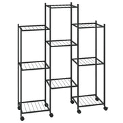 Portafiori | Sostegno per piante con Ruote 83x25x103,5 cm Ferro Nero