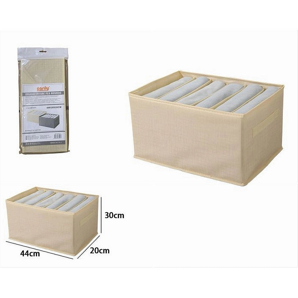 Trade Shop - Organizer Salvaspazio Per Armadi Scatola Pieghevole 6 Scomparti 44x20x30cm 87403 -