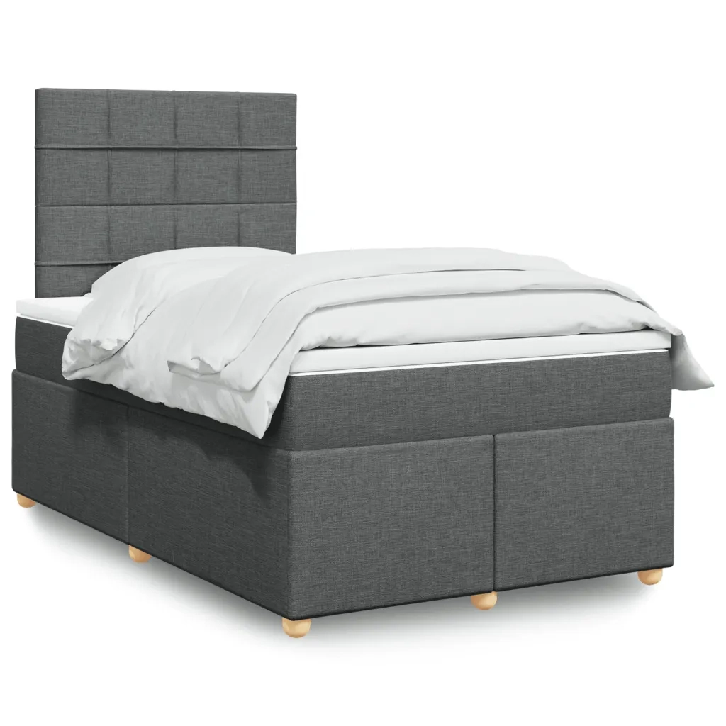 Giroletto a Molle con Materasso Grigio Scuro 120x190cm Tessuto 3291220