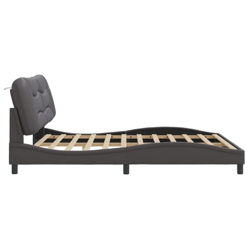 Giroletto con LED senza Materasso-Struttura Letto Hvar Grigio 180x200 cm