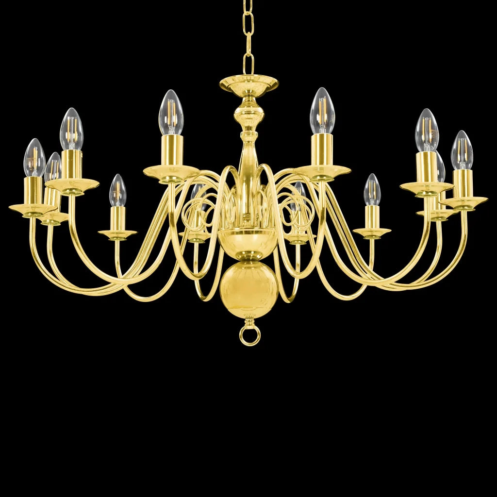 Lampadario Dorato per 12 Lampadine E14 CFW1022458