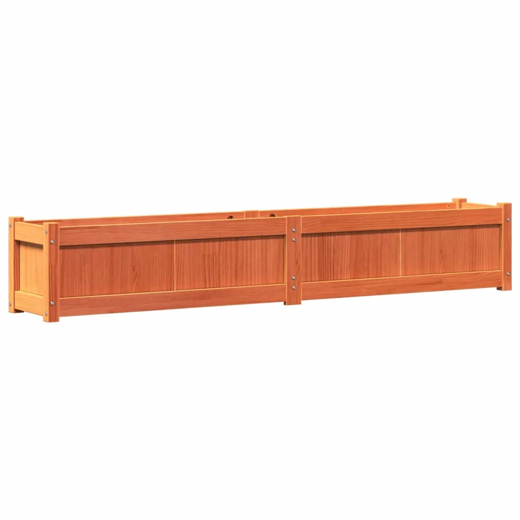 Fioriera Giardino-Vaso da Esterno-Contenitore per Piante Marrone Cera 180x31x31 cm Legno Massello Pino