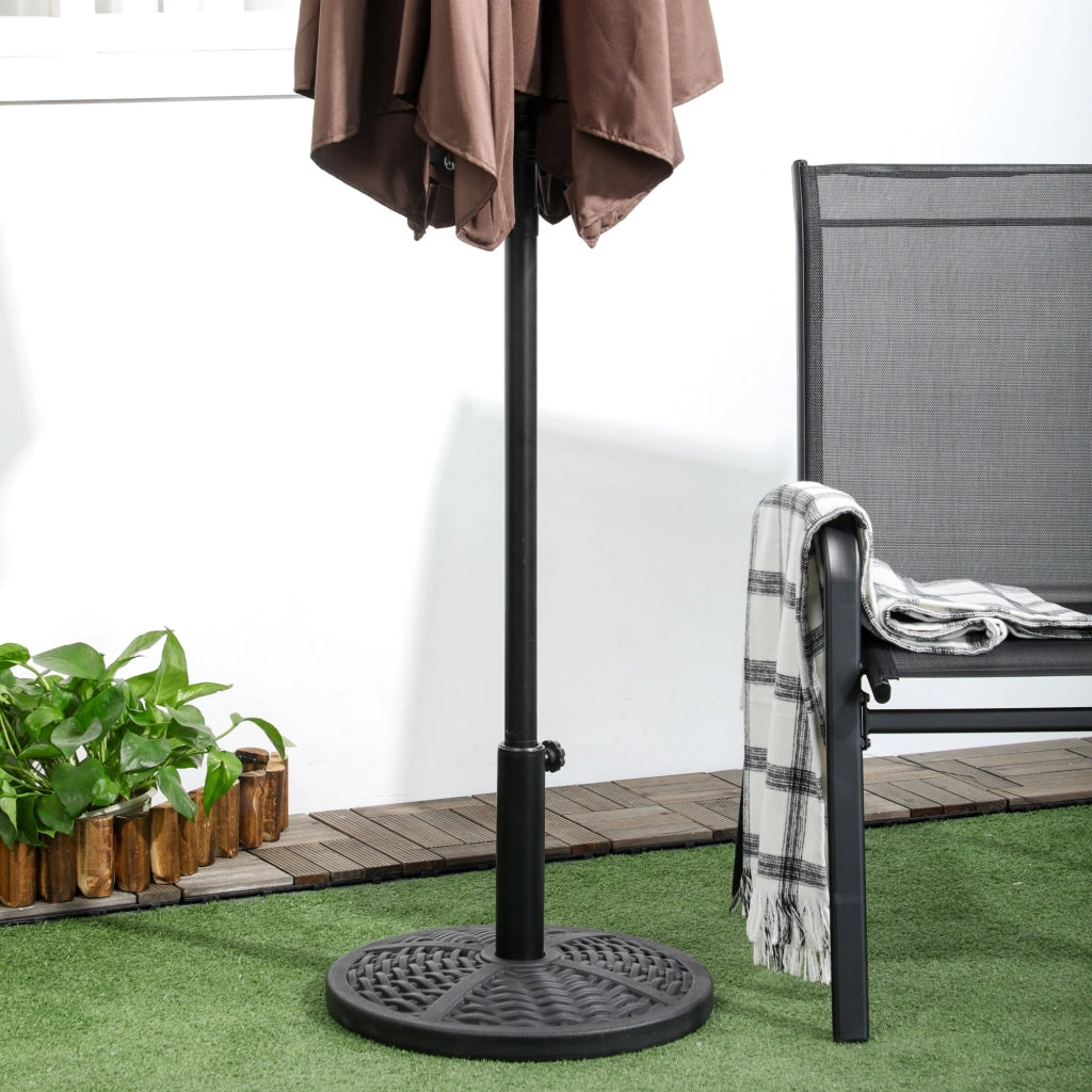 Base per Ombrellone da Giardino Ø45 cm Effetto Rattan Nero