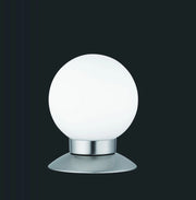 PRINCESS LAMPADA DA TAVOLO LED 3W 250lm, 3000K METALLO ACCIAIO TOUCH DIMMER DIFFUSORE SFERA VETRO H.13CM