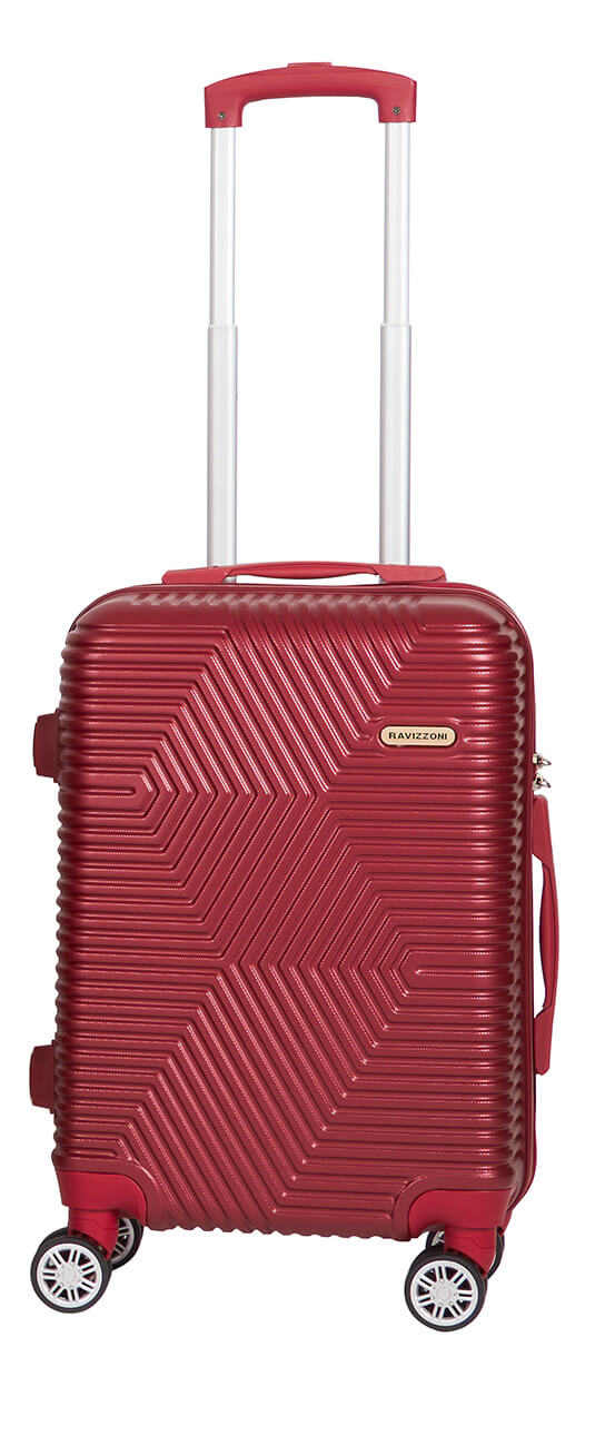 Trolley Valigia Bagaglio a Mano Rigido in ABS 4 Ruote TSA Ravizzoni Haiti Dark Rosso
