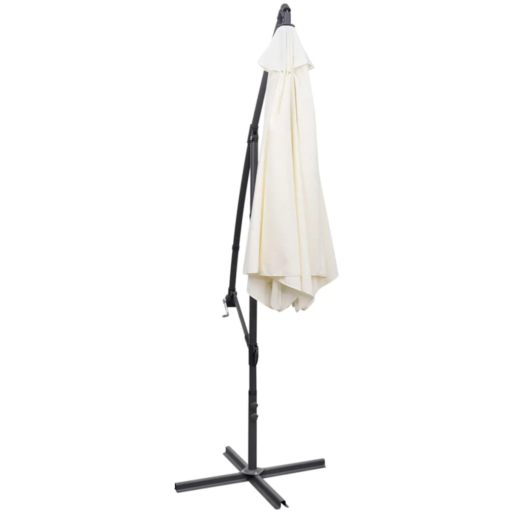 Ombrellone da giardino a sbalzo 3m bianco sabbia 02_0008598