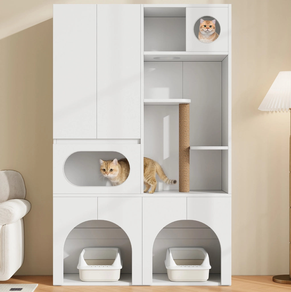 Mobile per lettiere e tiragraffi per gatti, bianco