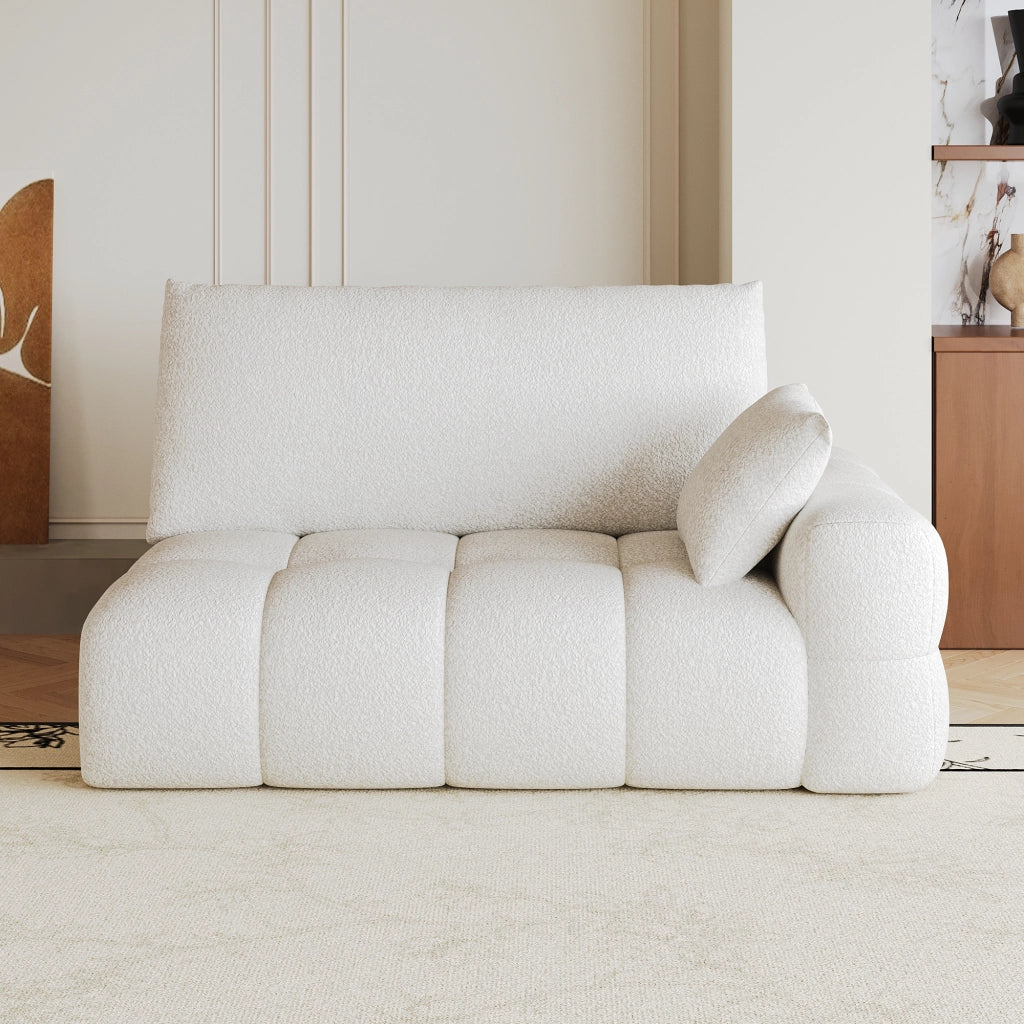 DIVANO Chaise lounge reversibile 2 posti in tessuto bianco crema
