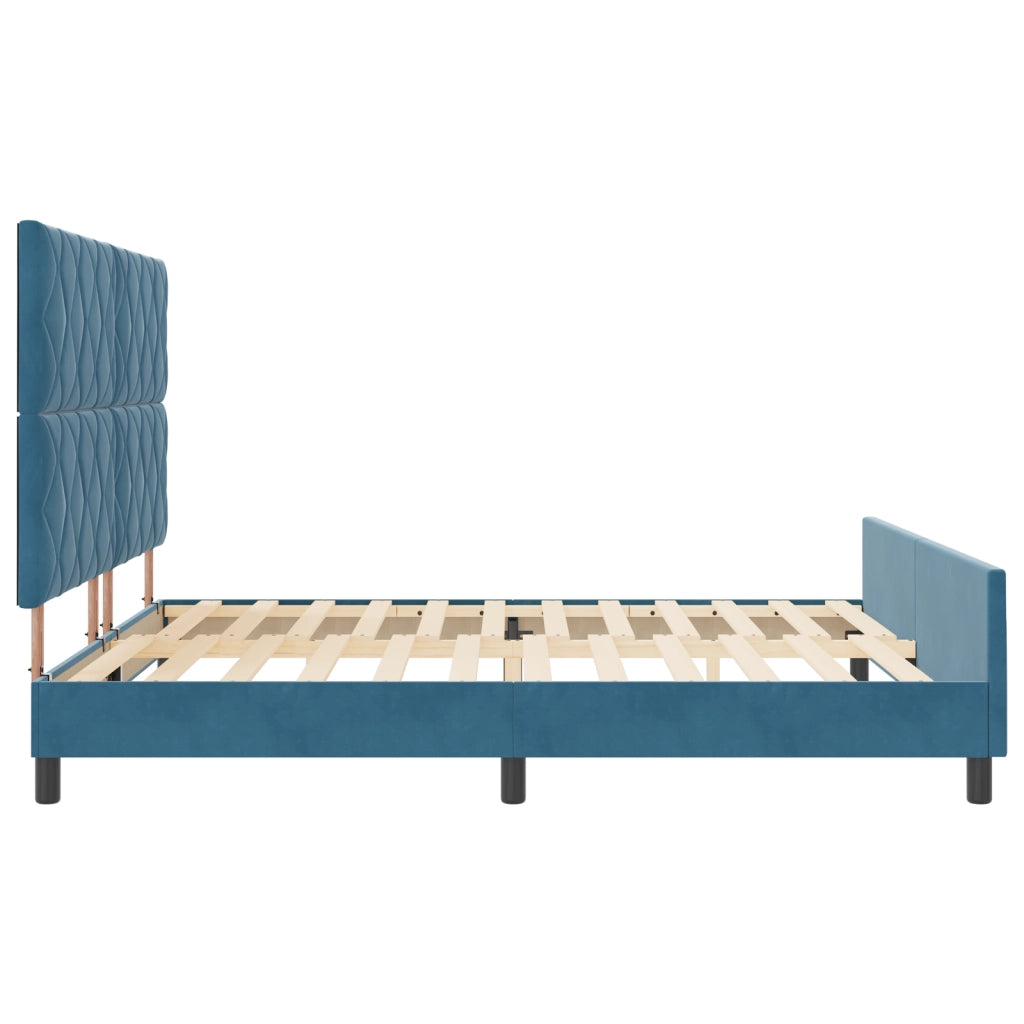 Letto Blu Scuro 180x200 cm Velluto