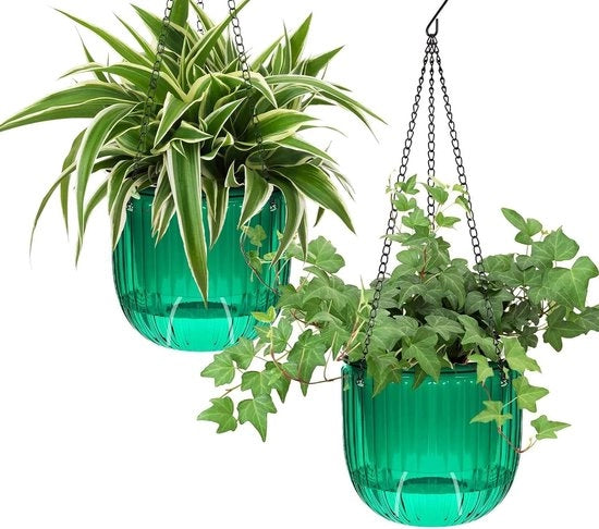 Set di vasi autoirriganti appesi - Lotto da 2 - Verde