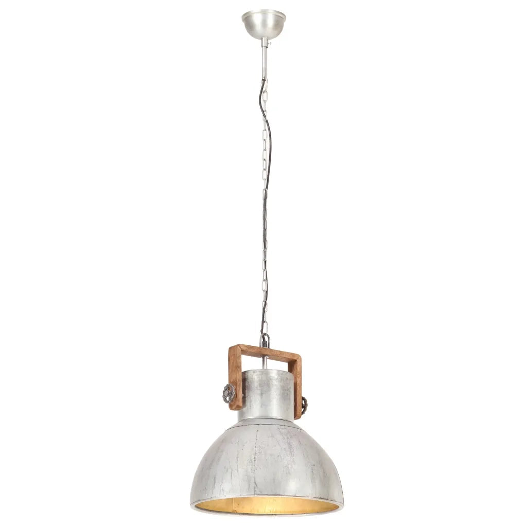 Lampada a Sospensione Industriale 25 W Argento Rotonda 40cm E27 320529