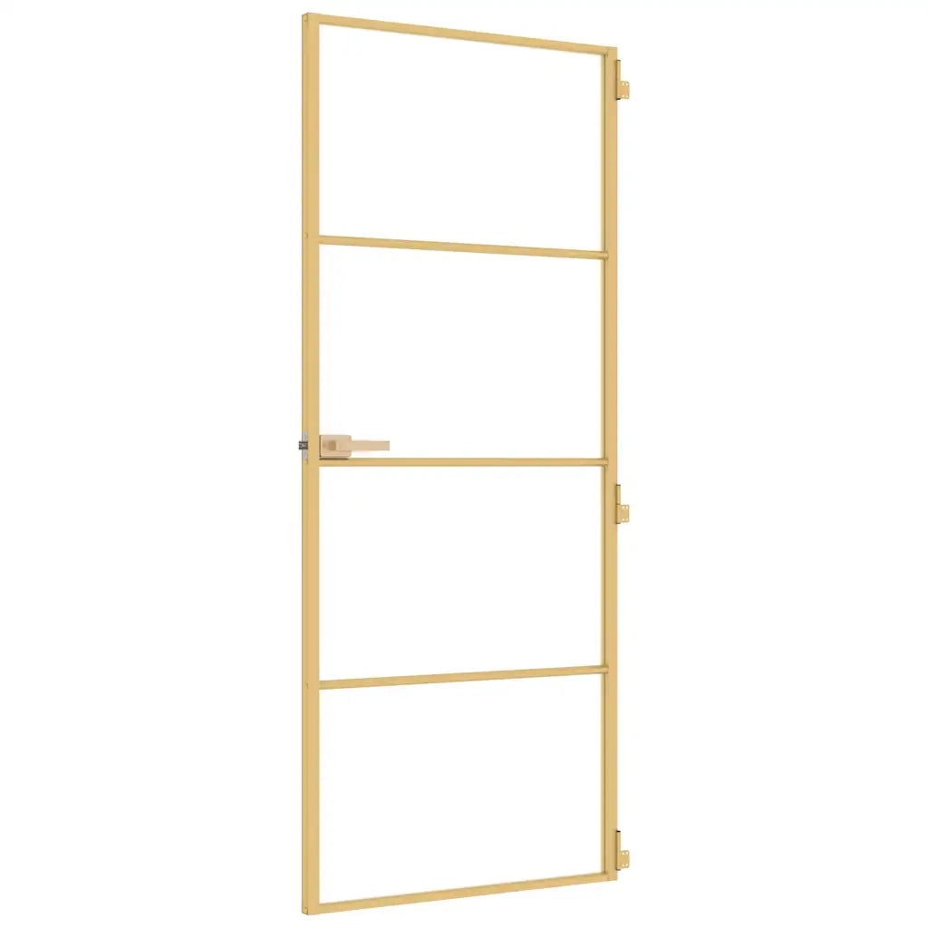 Porta Interni Sottile Oro 83x201,5cm Vetro Temperato Alluminio 155137