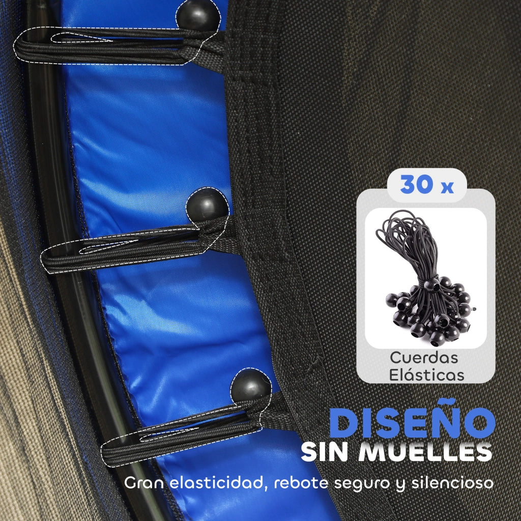 Trampolino Bambini ?140 cm ¨C zephmum ¨C Blu Nero con Rete di Sicurezza
